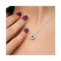 Collier Recarlo Femme Camelia in Or blanc Zaffiro 0.42 Ct P77CC001/ZB-45-1 - P77CC001/ZB-45-1